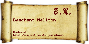 Baschant Meliton névjegykártya